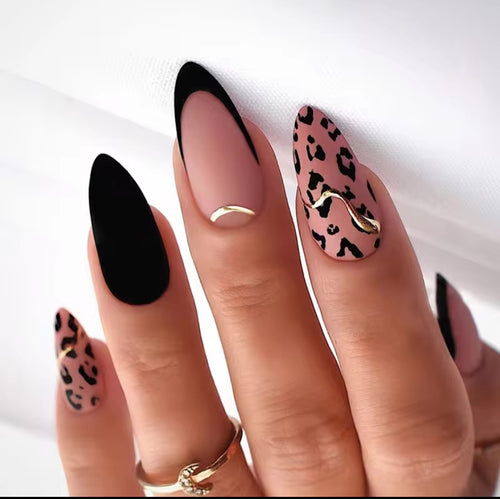 leopard press-on nails