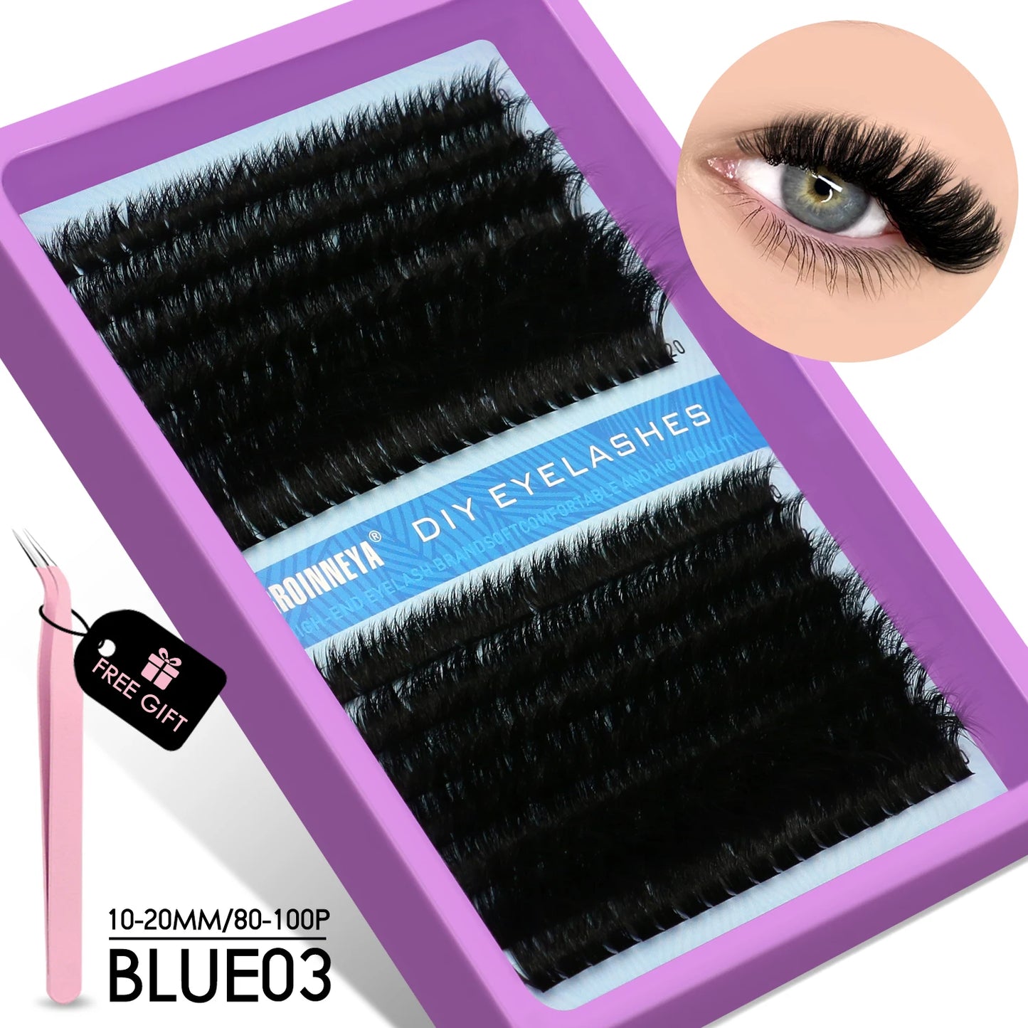 Cluster Lashes Kit Fluffy Individual Lashes Volume Mixed 