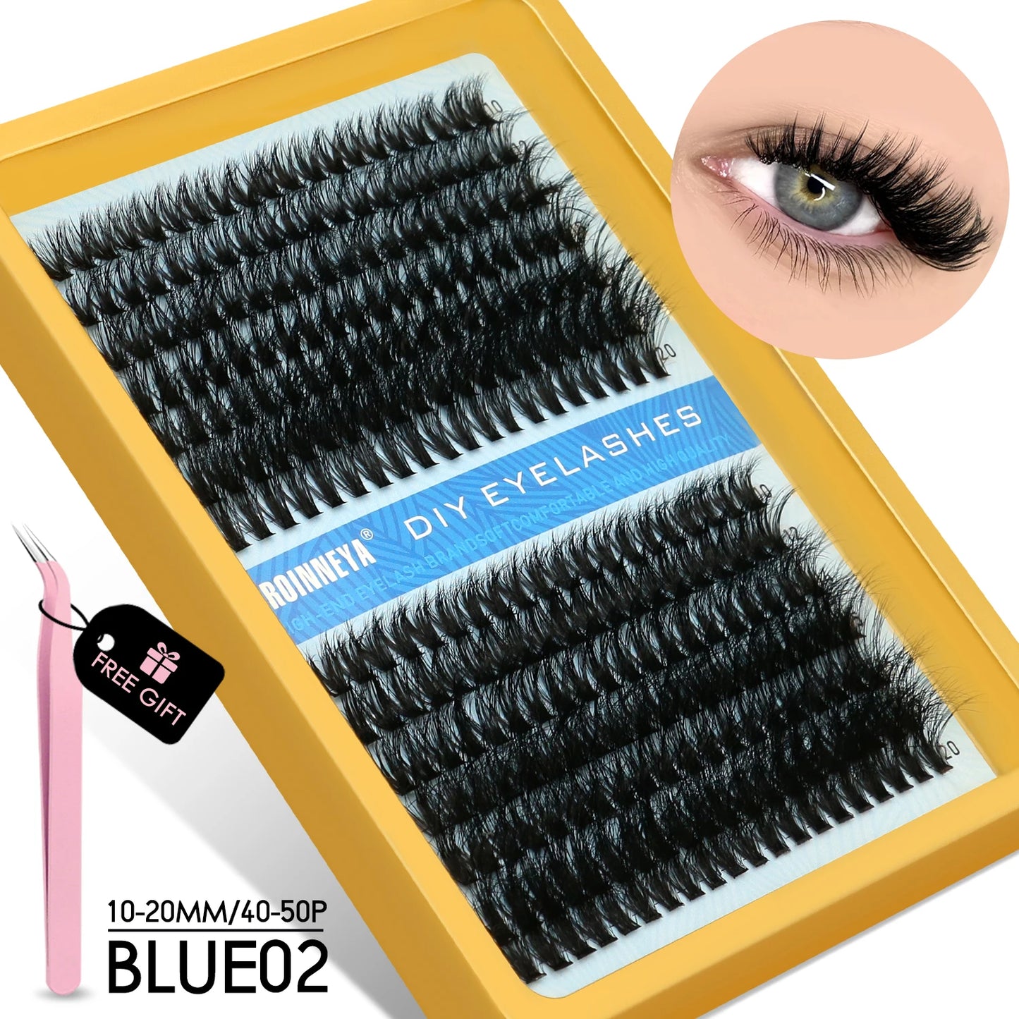 Cluster Lashes Kit Fluffy Individual Lashes Volume Mixed 