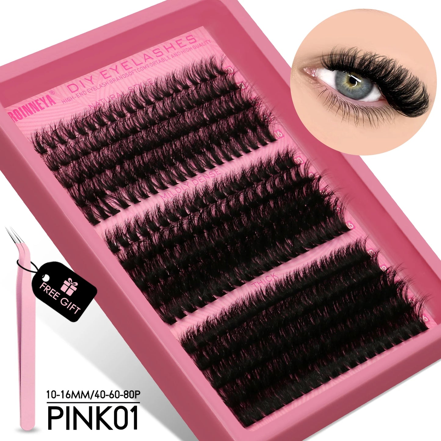 Cluster Lashes Kit Fluffy Individual Lashes Volume Mixed 