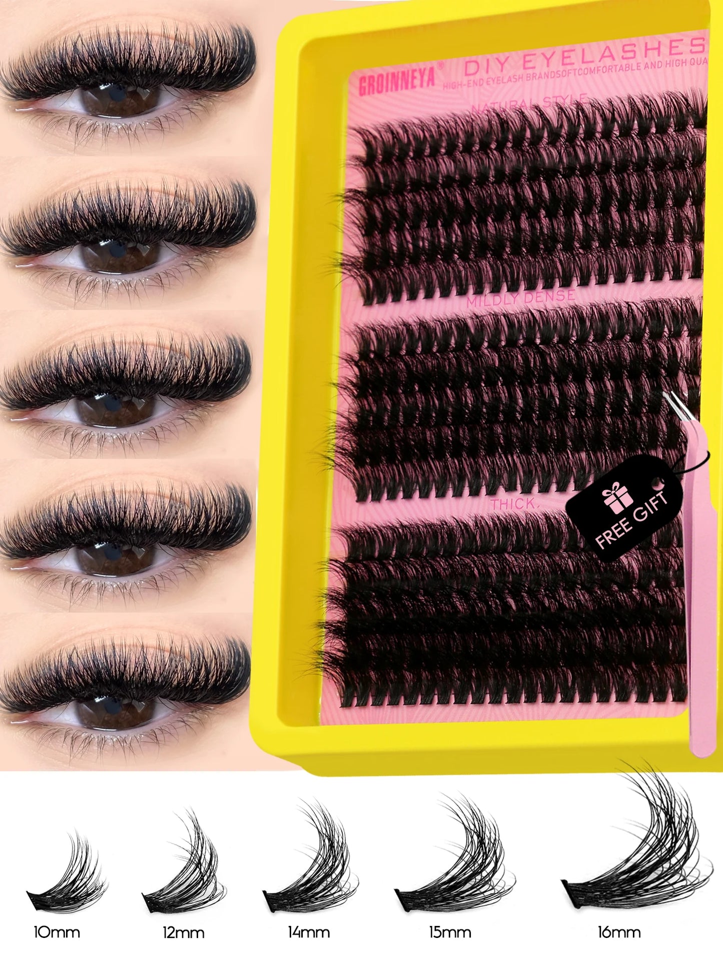 Cluster Lashes Kit Fluffy Individual Lashes Volume Mixed 