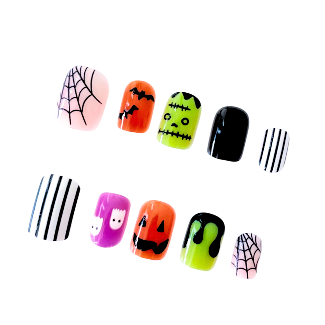 24 Pc Halloween Press On Nails "Hallows' Eve Mosaic"