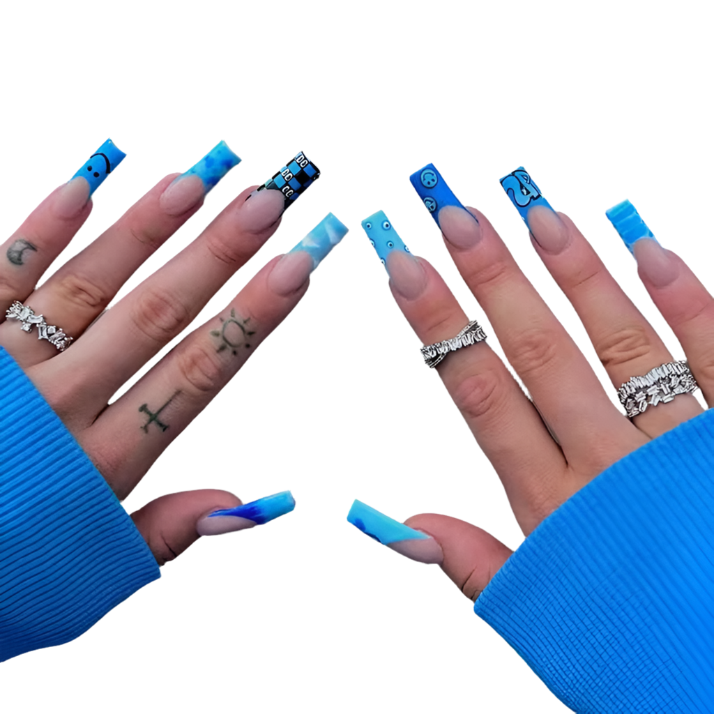 Blue Lux Press-On Nails