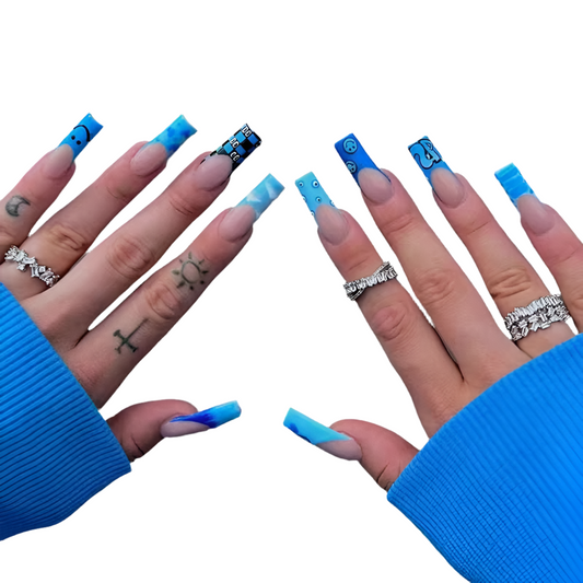 Blue Lux Press-On Nails