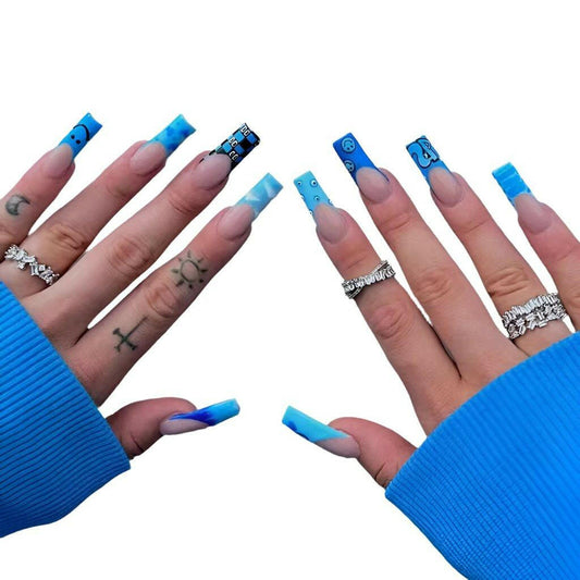 Blue Lux Press - On Nails - Tu Kute Kosmetics